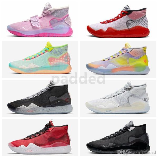 

новый kd 12 тетя pearl мужские ботинки баскетбола 12s еюбл 90s kid you tube wolf серый синий gaze дюрант спорт кроссовки, White;red