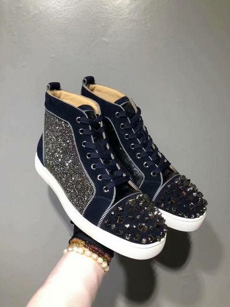 

new shoes spike sock donna spikes bottoms sneakers men flat shoes chaussures heels mens women low high boots designer, Black