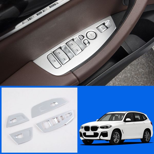 

left hand drive for x3 g01 2018 abs plastic interior door armrest window lift switch buttons cover trim 4pcs car styling