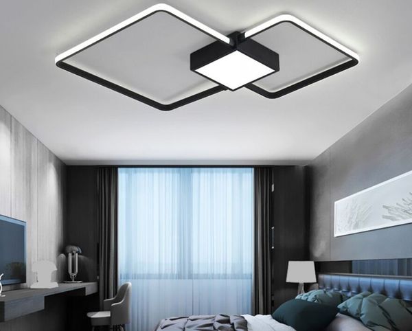 Lampadari moderni a LED Lampada da soggiorno Illuminazione da tre camere da letto quadrate Cucina Montaggio su superficie dimmerabile con telecomando MYY