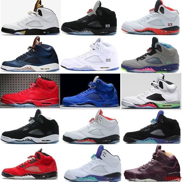 

2019 new 5 5s v olympic metallic gold white cement man basketball shoes og black metallic red blue suede fire red sport sneakers
