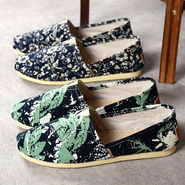 

2020 summer new graffiti cloth shoes men canvas shoes linen breathable one pedal lazy cloth men