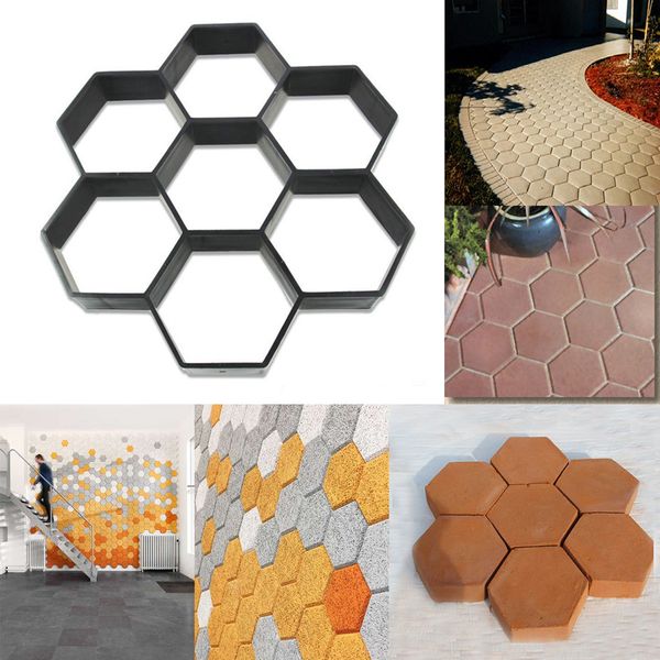 

paver hexagon floor road concrete reusable garden cement stone diy path maker mold