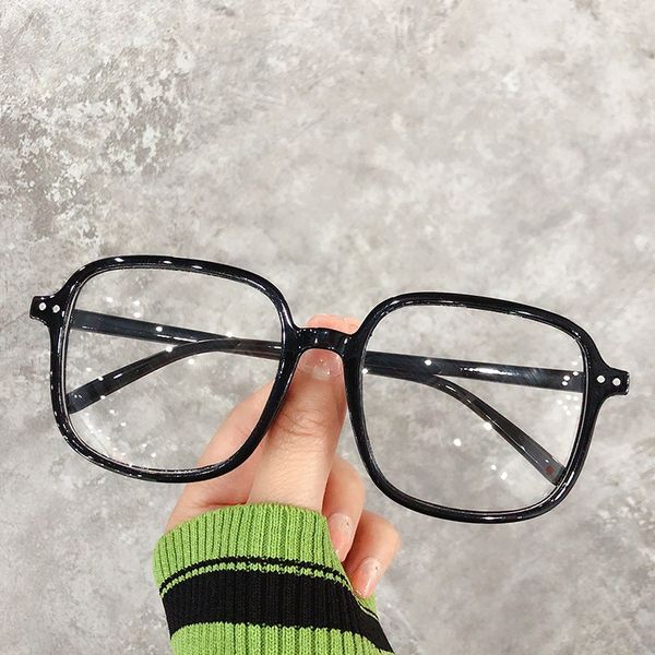 

transparent super polygon large glasses frame transparent super large frame polygon glasses, Silver