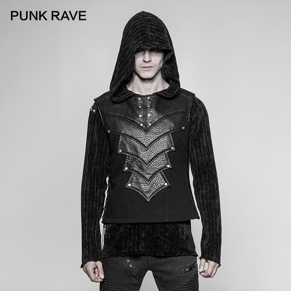 

punk rave new punk rock black casual chest protector men's vest velveteen fabric goth steampunk vintage pu leather vests, White;black