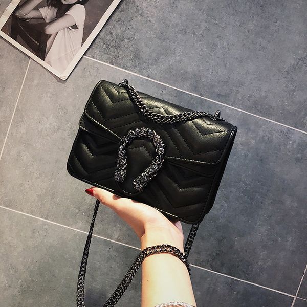 

senior sense designer handbag 2019 new women's shoulder bag korean style small square bag simple lingge chain messenger bag women