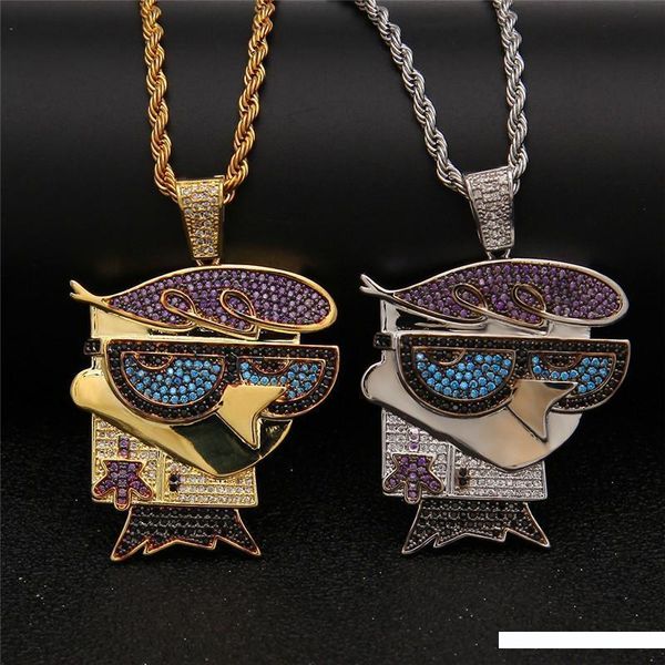 

cartoon bird pendant neckalce for men ice out bling cz hiphop jewelry mens hip hop chains, Silver