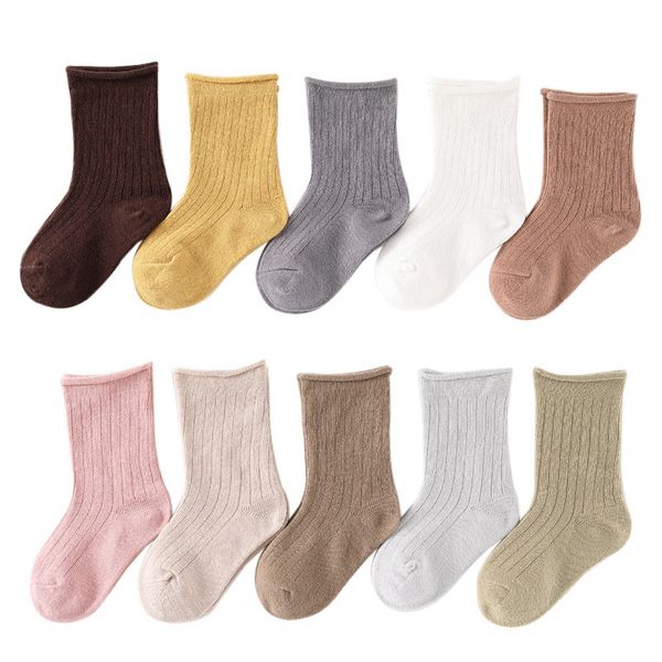 

5 пар / серия младенца мальчики девочки носки сплошные осень зима дети обувь носок новорожденные мальчики пол wear антипробуксовочная носок, Pink;yellow