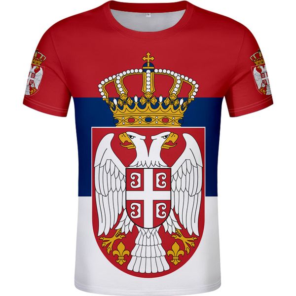 

serbia male t shirt diy custom made name number srbija srb t-shirt srpski nation flag serbien college print logo clothes, White;black