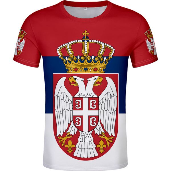 SÉRVIA camiseta masculina faça você mesmo grátis número de nome feito sob encomenda srbija SRB camiseta srpski bandeira da nação serbien roupas de impressão de logotipo da faculdade