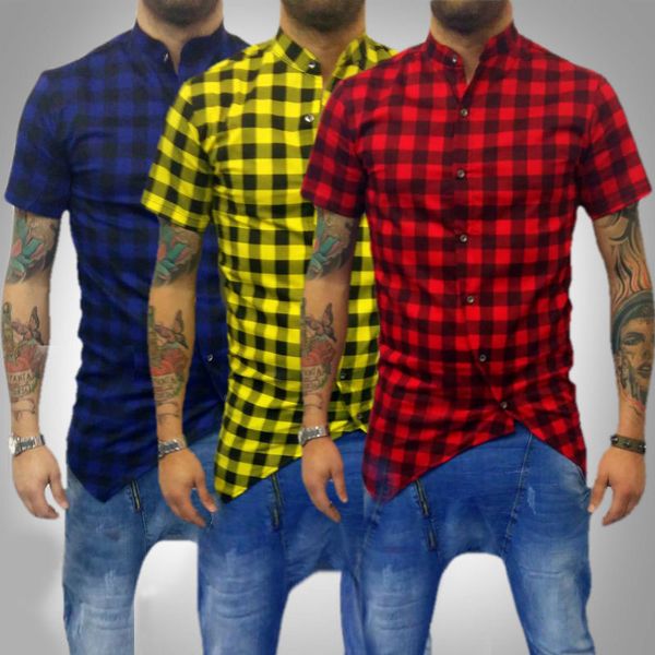 

zogaa new spring summerfashion brand men's short sleeve shirt slim fit casual plaid cotton daily men clothes 2019 sale, White;black