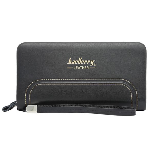 

vintage men casual long wallets clutch zipper cellphone bag large capacity multi-card position card holder male coin purse, Red;black