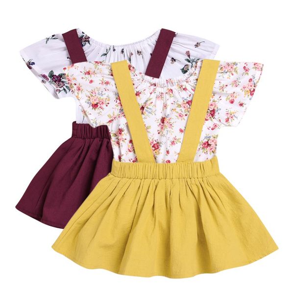 

fashion cute cotton flower dresses bbay girl overall dress kids baby party pageant romper+dress, Red;yellow