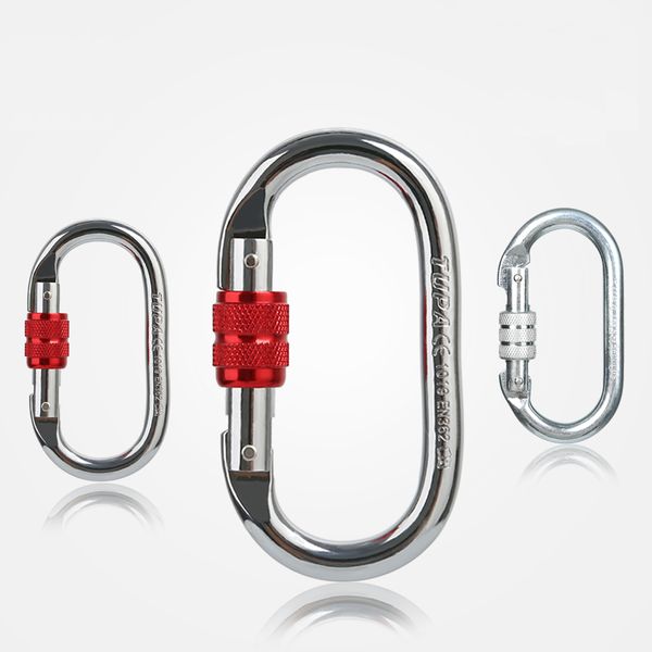 

excellent quality o shape 24kn professional safety master lock lifting sling connection buckle carabiner climbing equipment