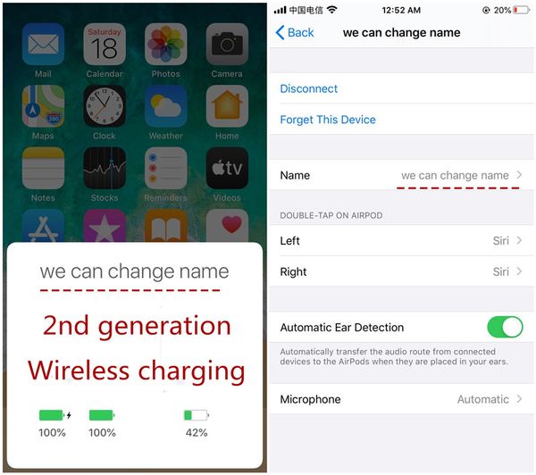 

valid serial number ap3 pro wireless charging generation 3 sensor rename h1 chip bluetooth headphones auto paring earphones pop up windowne