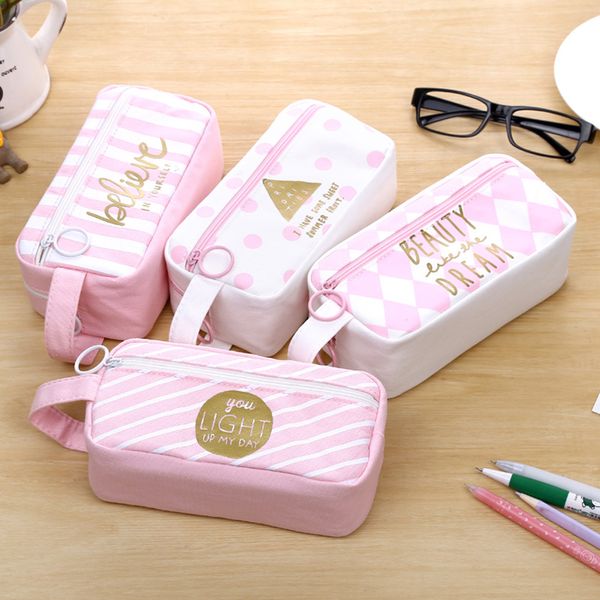 

small fresh crystal mesh pencil case stationery large capacity pencil bag primary and secondary school case