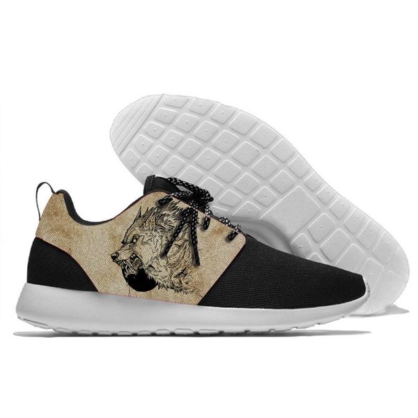 

running shoes lace up werewolf moon inks sport shoes walking athletic light weight jogging