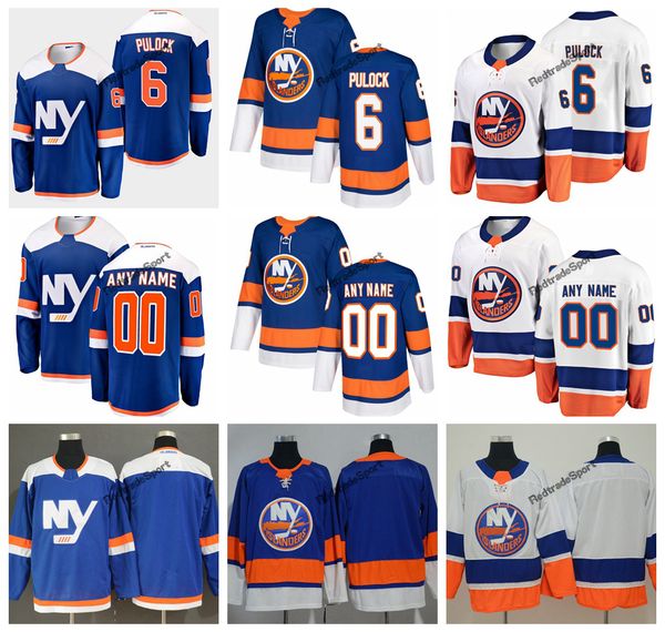 

2019 ryan pulock new york islanders hockey jerseys mens custom name alternate blue home #6 ryan pulock stitched hockey shirts s-xxxl, Black;red