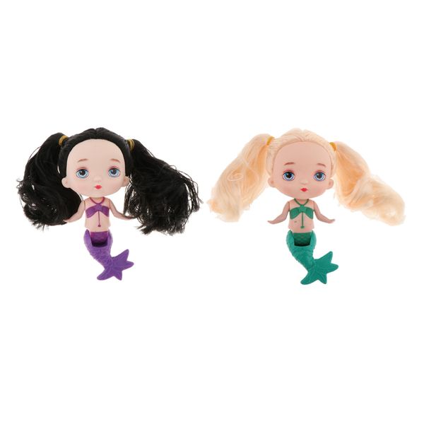 

2pcs 15cm mermaid doll baby bath floats toy for kids gift early education