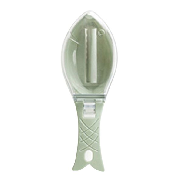 

manual fish scale remover scaler scraper w/ lid fish-shape kitchen gadget