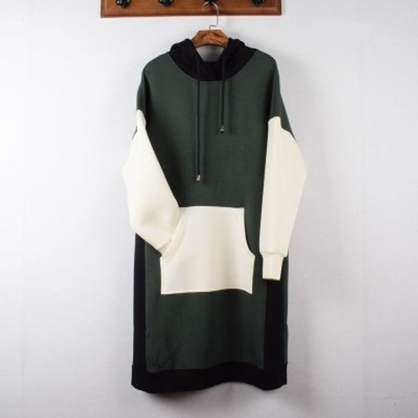 

contrast colors winter autumn designer fashion hoodie for women long sleeve vintage fashion pullover sweatshirts, Black