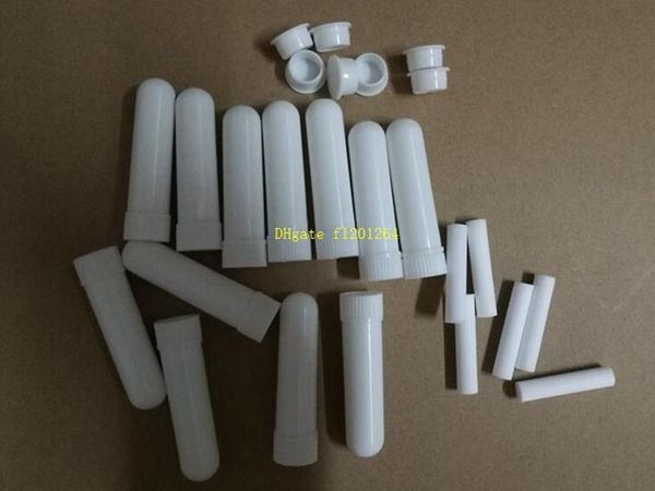 500 sätze/los Kostenloser versand Tragbare Erfrischende Nasen Kalt Inhalator Leere Leere Nasen Inhalator Sticks für Ätherisches Öl weiß farbe