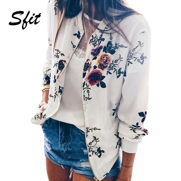 

sfit fashion autumn women ladies retro floral zipper up bomber thin jacket casual coat outwear long sleeve short jacket big size, Black;red