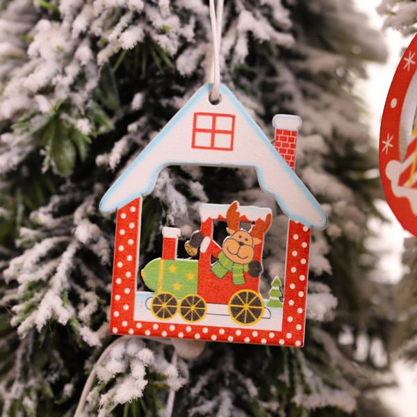 

12pc new year 2020 natural wood christmas tree ornament wooden pendant xmas gift noel decoration for home navidad #yjp