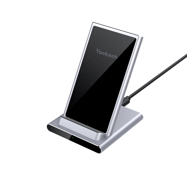 

yootech wireless charger aluminum alloy wireless charging stands compatible with iphone&samsung, and all qi enabled devices