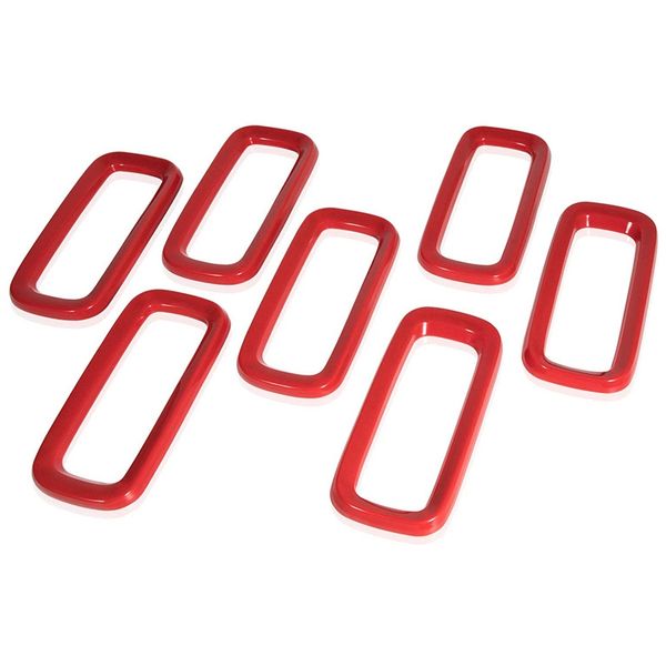 

front grille inserts mesh red abs grill guard cover trim for 2015-2018 7pcs