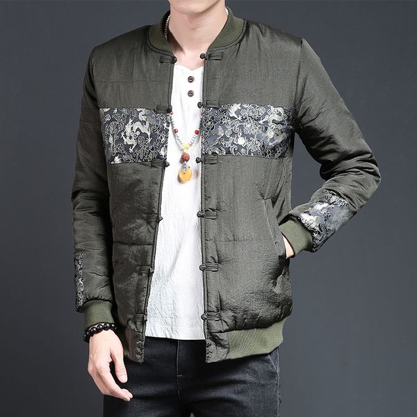 

2018 chinese style men's jacket dragon embroidery male fashion mens windbreakers bomber jacket coat men casual slim fit outfit, Black