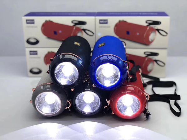 

Led Flashlight Wireless Bluetooth Speaker Outdoor Bicycle proof Mic Portable sports Speakers with Fm Radio Tf Card MP3 Power Bank
