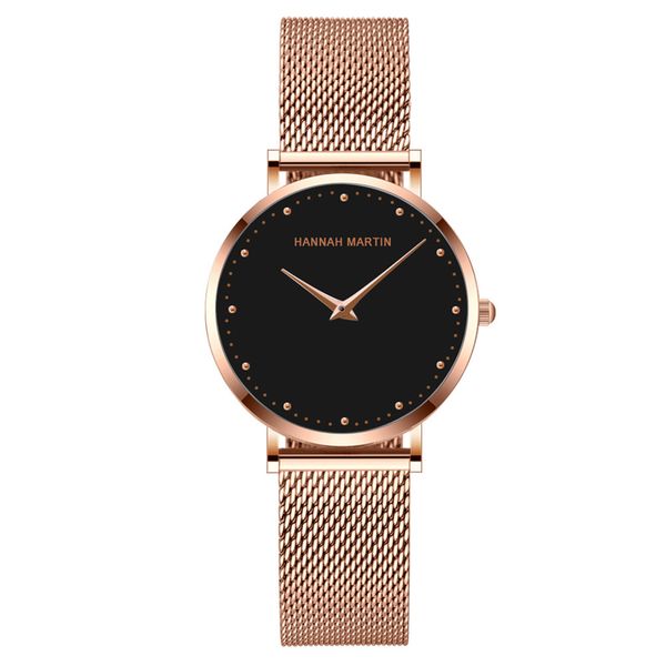 

women watches luxury stainless steel classic waterproof sleek minimalist stainless steel mesh belt ladie quartz watch montres, Slivery;brown