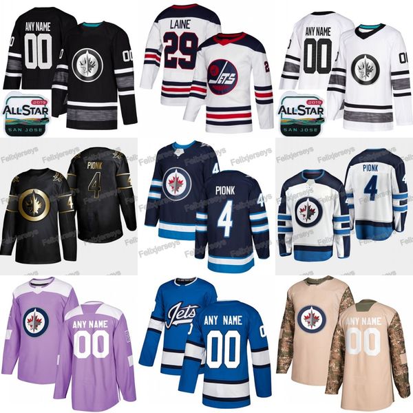 

4 Neal Pionk Winnipeg Jets Blake Wheeler Laurent Brossoit Mark Scheifele Patrik Laine Kyle Connor Nikolaj Ehlers Josh Morrissey Jersey