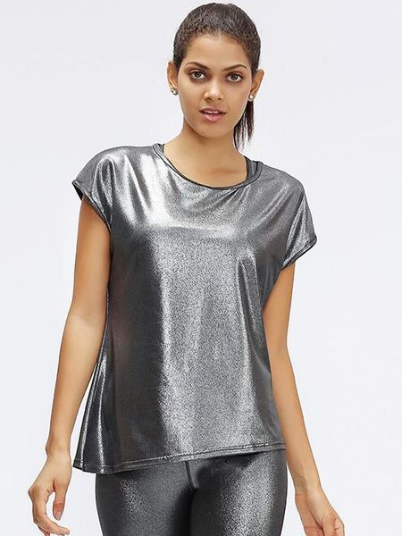 

lu-44 2020 new summer yoga lady breathable loose short sleeve t-shirts women fitness workout sports running shirts opened tie back tee, White;black