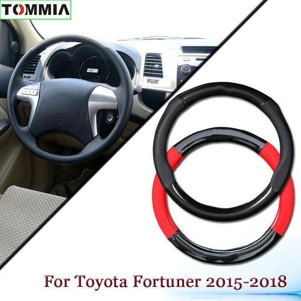 

anti-slip carbon fiber leather car steering wheel cover for toyota fortuner 2015