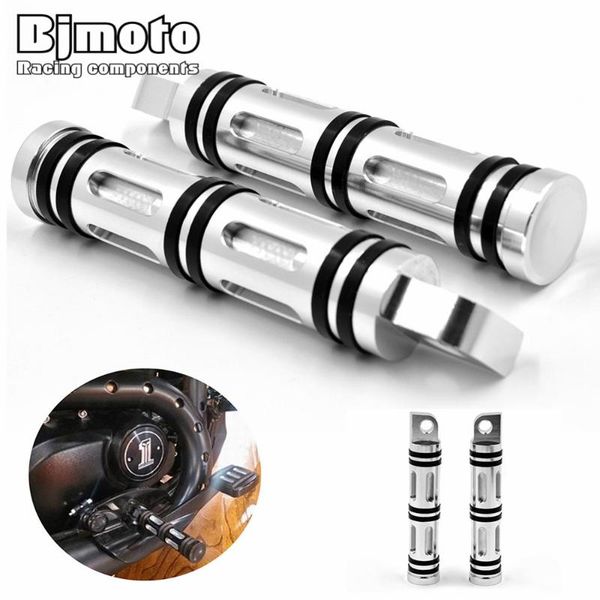 

bjmoto motorcycle foot rest highway foot pegs driver passenger footrest male mount for black silver