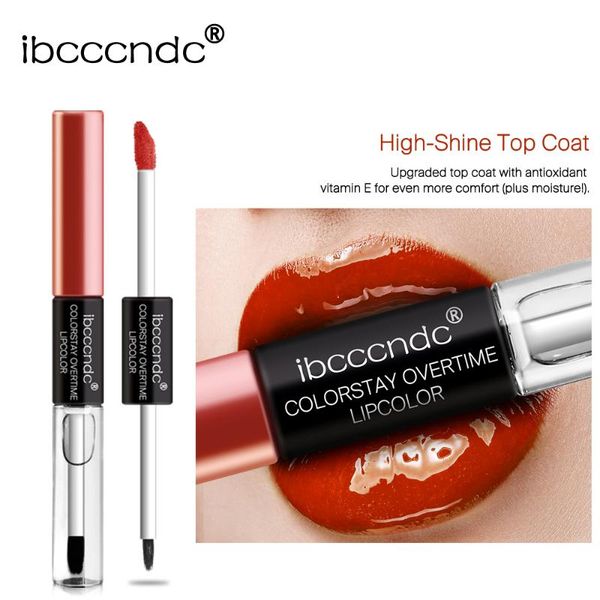 

12 colors double head lips makeup lip gloss long lasting moisture cosmetic clear liquid lipstick lip matte lipstick waterproof