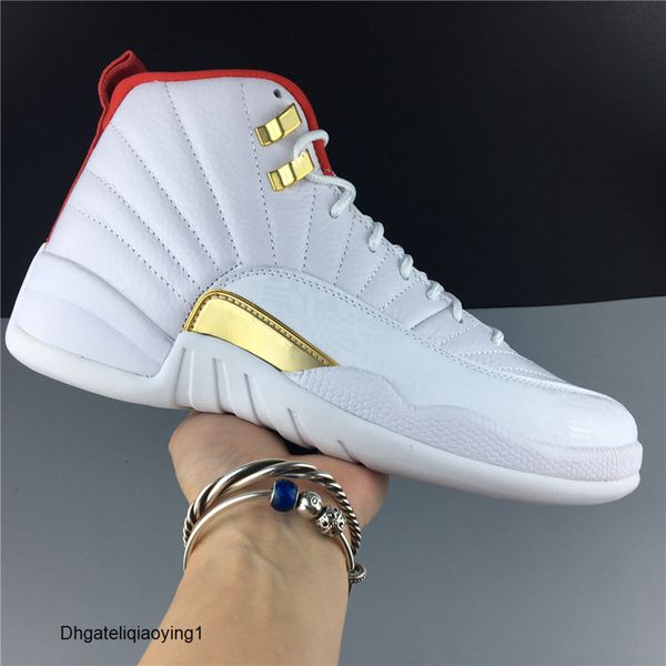 

2020 new 12 xii high white red men basketball shoes 12s sports sneakers outdoor trainers size 7.5-13, Black