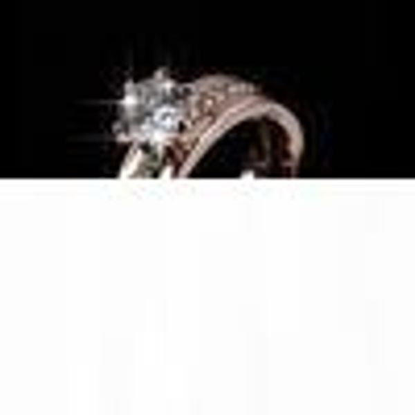 

18k rose gold plated 0.5ct round cubic zirconia wedding band promise rings size 5.5 6 6.5 7 8 9 (jingjing jr010a, Golden;silver