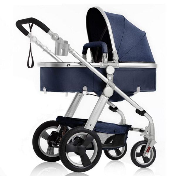 

baby stroller high landscape stroller four wheel light folding can sit reclining newborn trolley