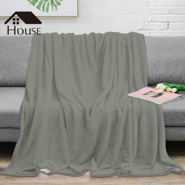 

bighouses throw blanket gray blanket warm solid color microfiber