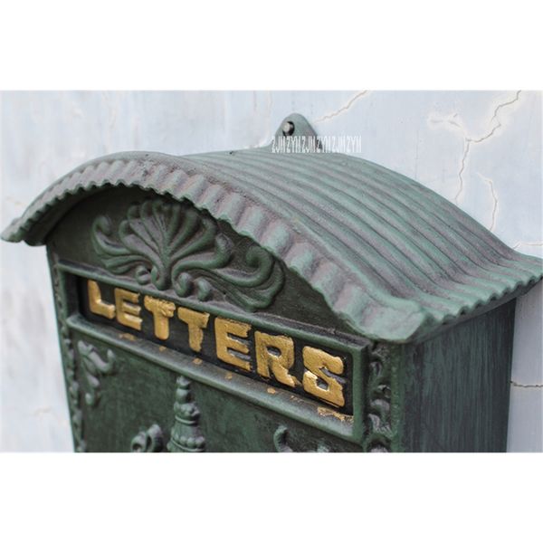 

2568/6899 european style mailbox retro wall newspaper letter post box iron handicraft lockable mailbox outdoor secure letterbox other garden