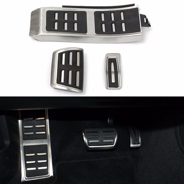 

3 pcs/set sport foot rest fuel brake pedal plate cover set for a4 s4 a5 a6 q5 s5 a7