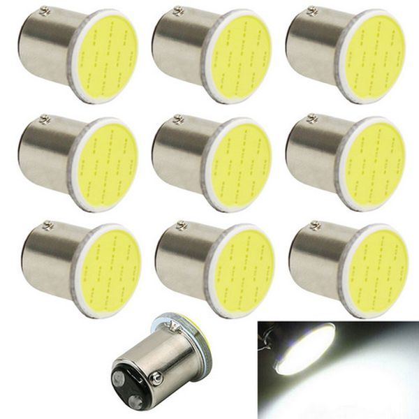 

10pcs/lot 1157 bay15d cob car motorcycle led bulb turn signal reverse lamp parking brake light steering driving white red yellow