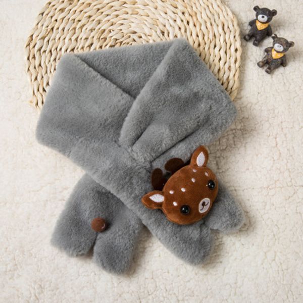 

2019 autumn and winter new children's scarf men and women baby imitation rabbit hair cross korean version of the wild warm scarf, Blue;gray