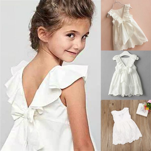 

1-7y summer newborn toddler kids girls dress white lace princess tutu dresses cotton back bow children baby girl clothes, Red;yellow