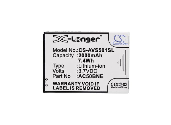 

кмеѬон киайко вокое каево 2000mah бааѬеи ac50bne, ac50bne 1icp5/56/78 дл archos 50б неон, не