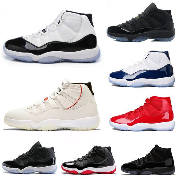 

11s platinum tint mens basketball shoes 11 cap and gown prom night gym red bred barons concord 45 men women sports sneakers 7-13, White;red