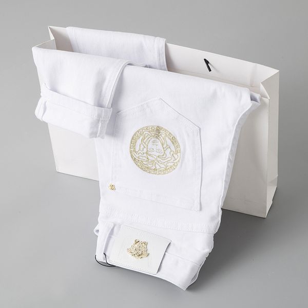 

mens versace мужские дизайнерские мужские джинсы осень и зима модные брюки с вышивкой идеальное качество и удобные брюки оригинальный дизайн, Blue